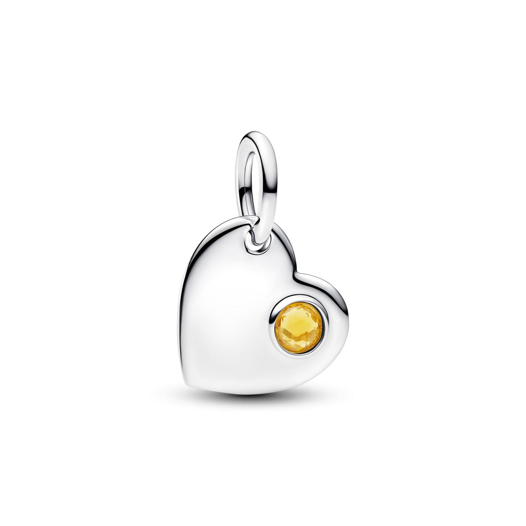 Pandora Moments Charm Pendant Pierre Miel Cœur Gravable 794295C11