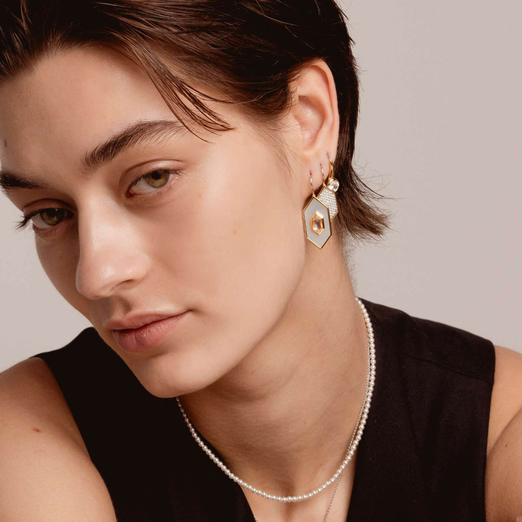 Ti Sento Milano Boucles d'oreilles pendantes Lune et étoiles 7942ZY