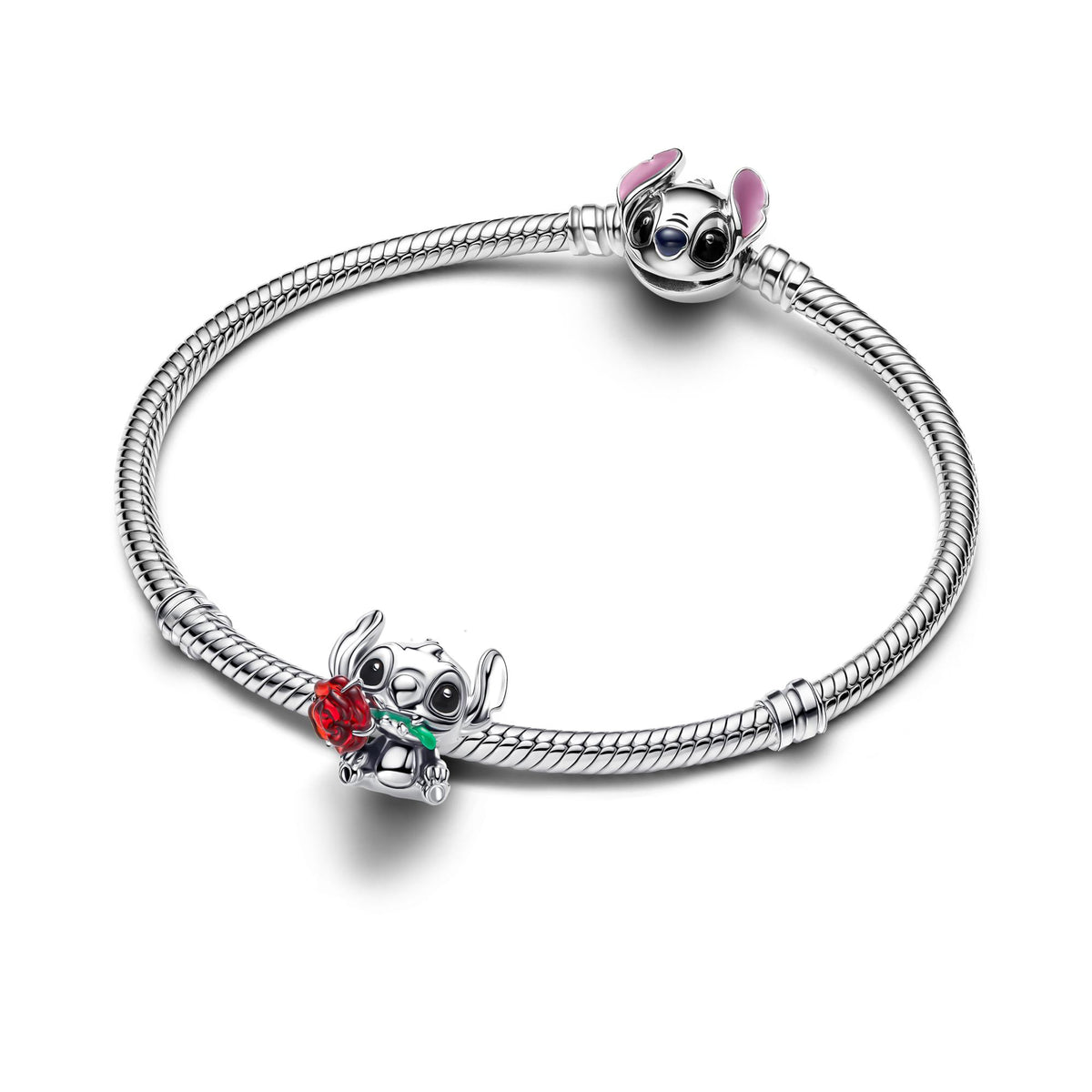 Pandora Disney Charm Disney Verre de Murano Rose Stitch 794378C01