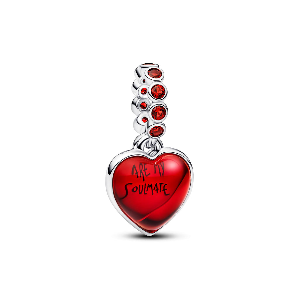 Pandora Moments Charm Pendant Double Cœur Verre de Murano Rouge 794429C01