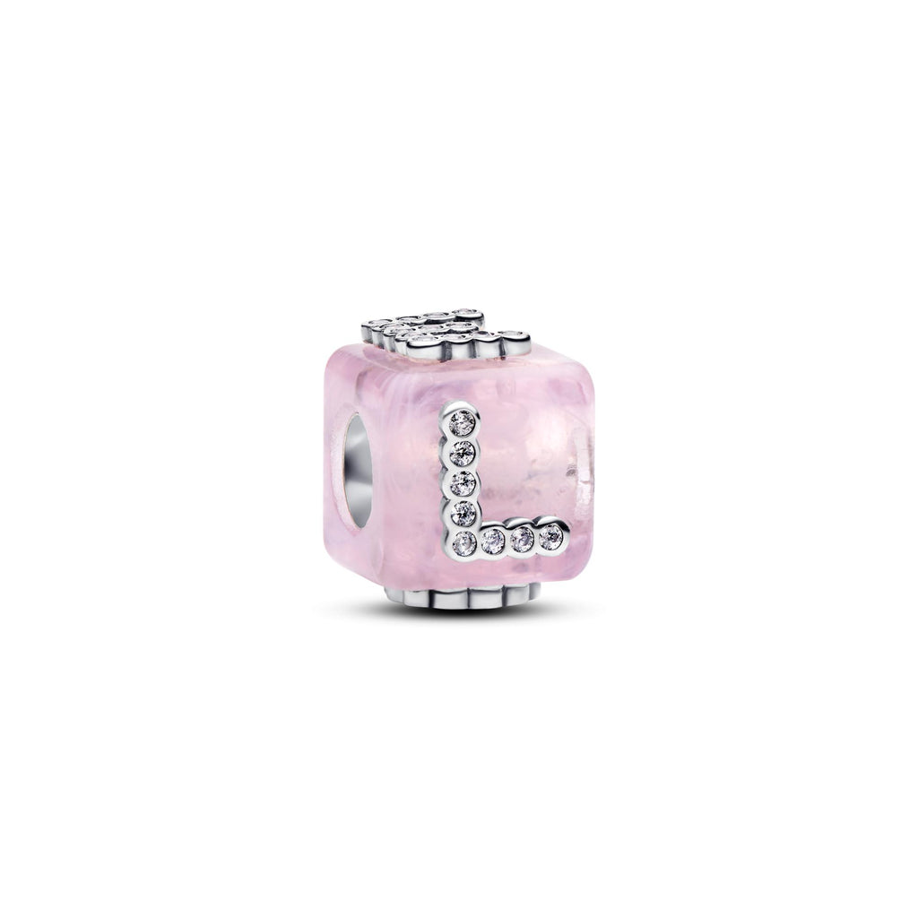 Pandora Moments Charm Cube Love Verre de Murano Rose 794433C01