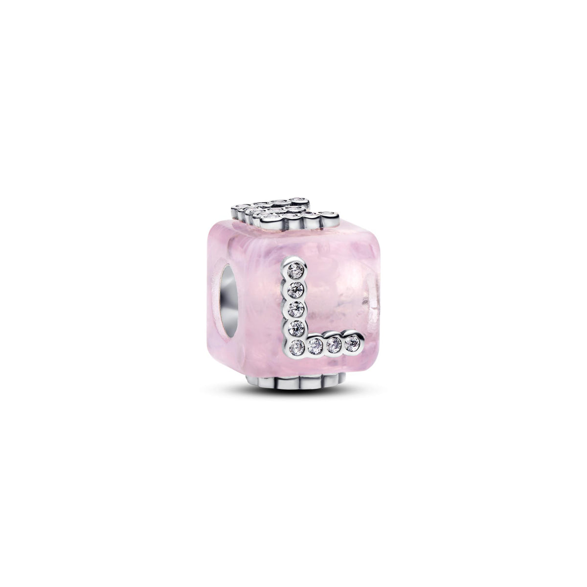 Pandora Moments Charm Cube Love Verre de Murano Rose 794433C01