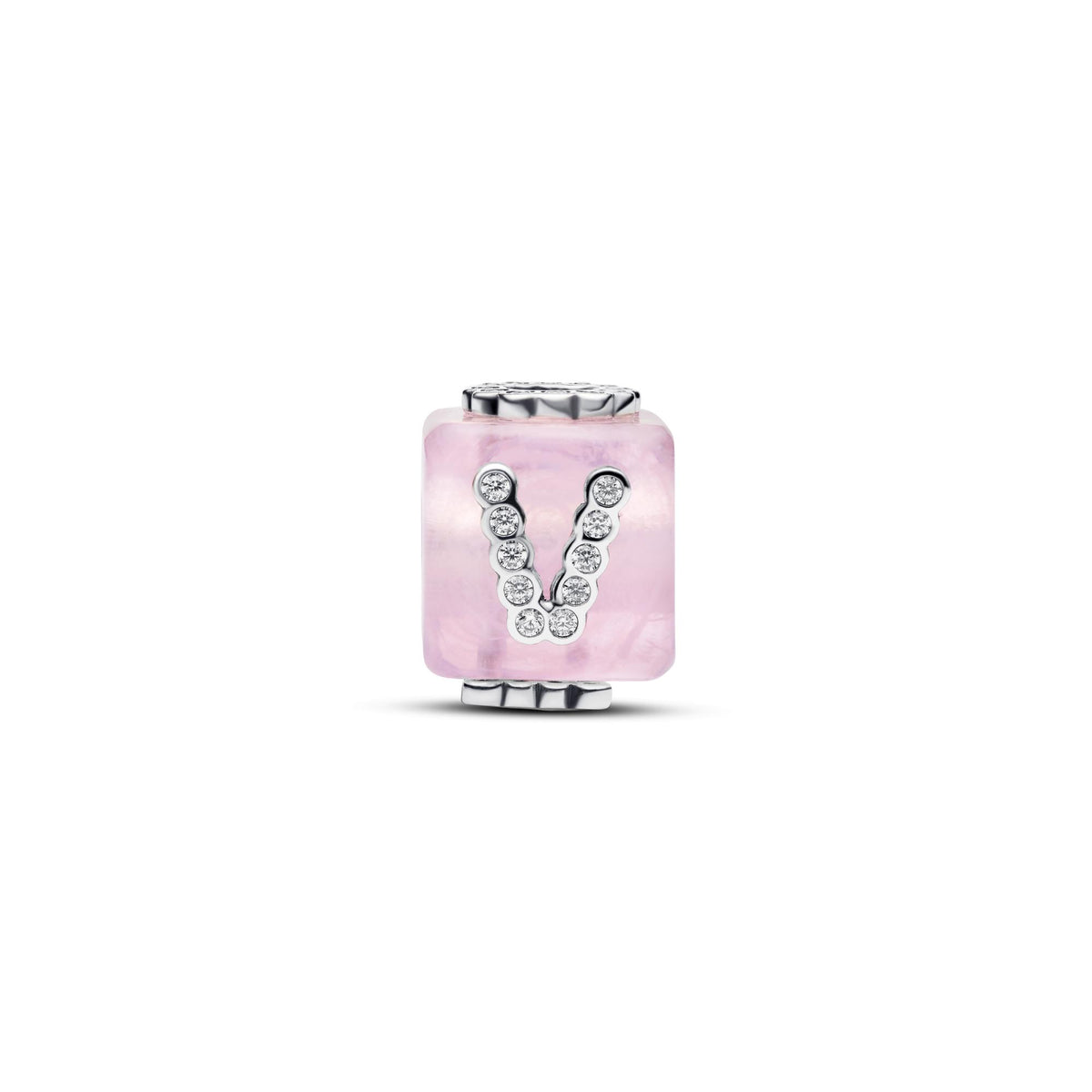 Pandora Moments Charm Cube Love Verre de Murano Rose 794433C01