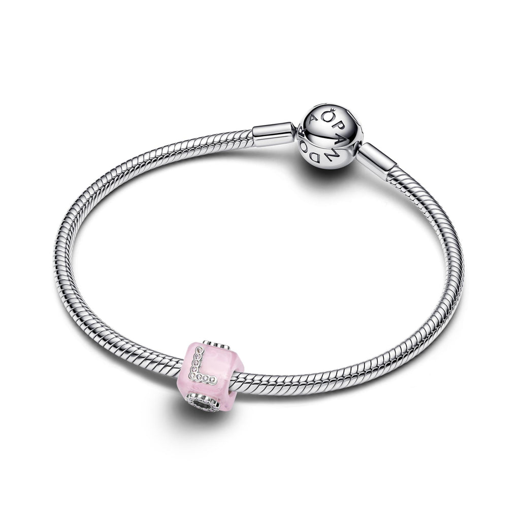 Pandora Moments Charm Cube Love Verre de Murano Rose 794433C01