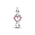 Pandora Moments Charm Pendant Cœurs Liés & Pierres Rouges 794435C01