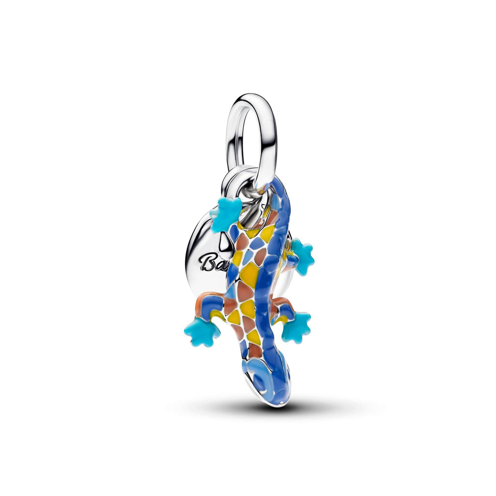 Pandora Moments Charm Pendant Double Salamandre & Plaque Ronde Gravable 794916C01