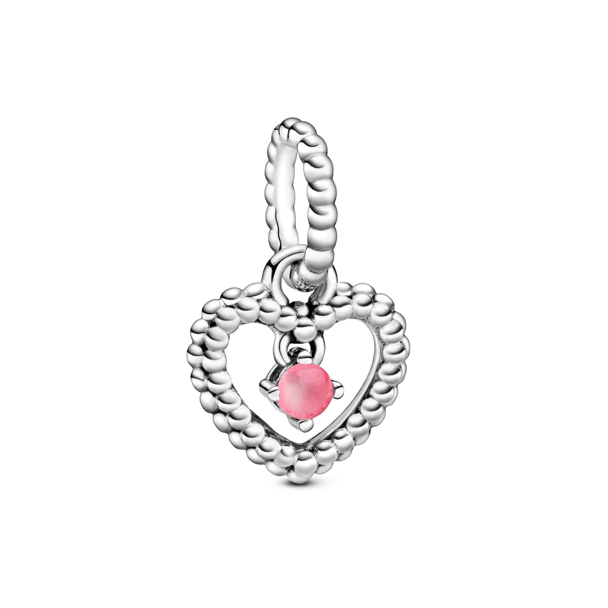 Pandora Moments Charm Pendant Cœur Perlé Rose Pétale 798854C09