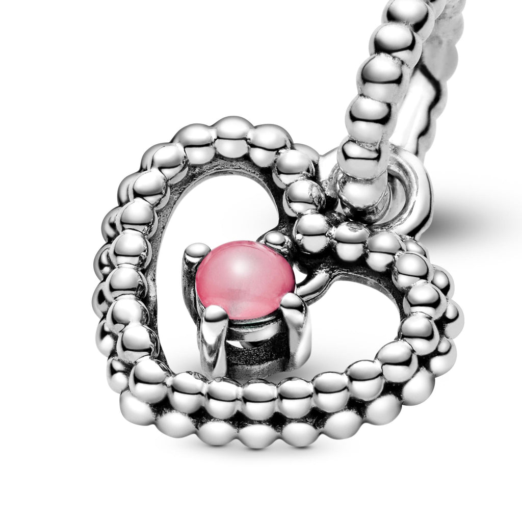 Pandora Moments Charm Pendant Cœur Perlé Rose Pétale 798854C09