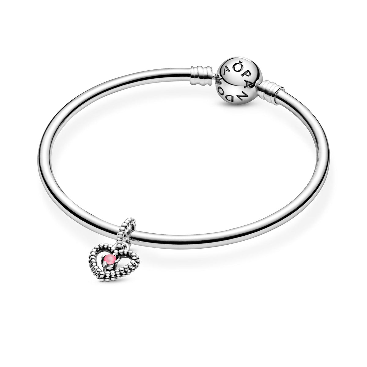Pandora Moments Charm Pendant Cœur Perlé Rose Pétale 798854C09