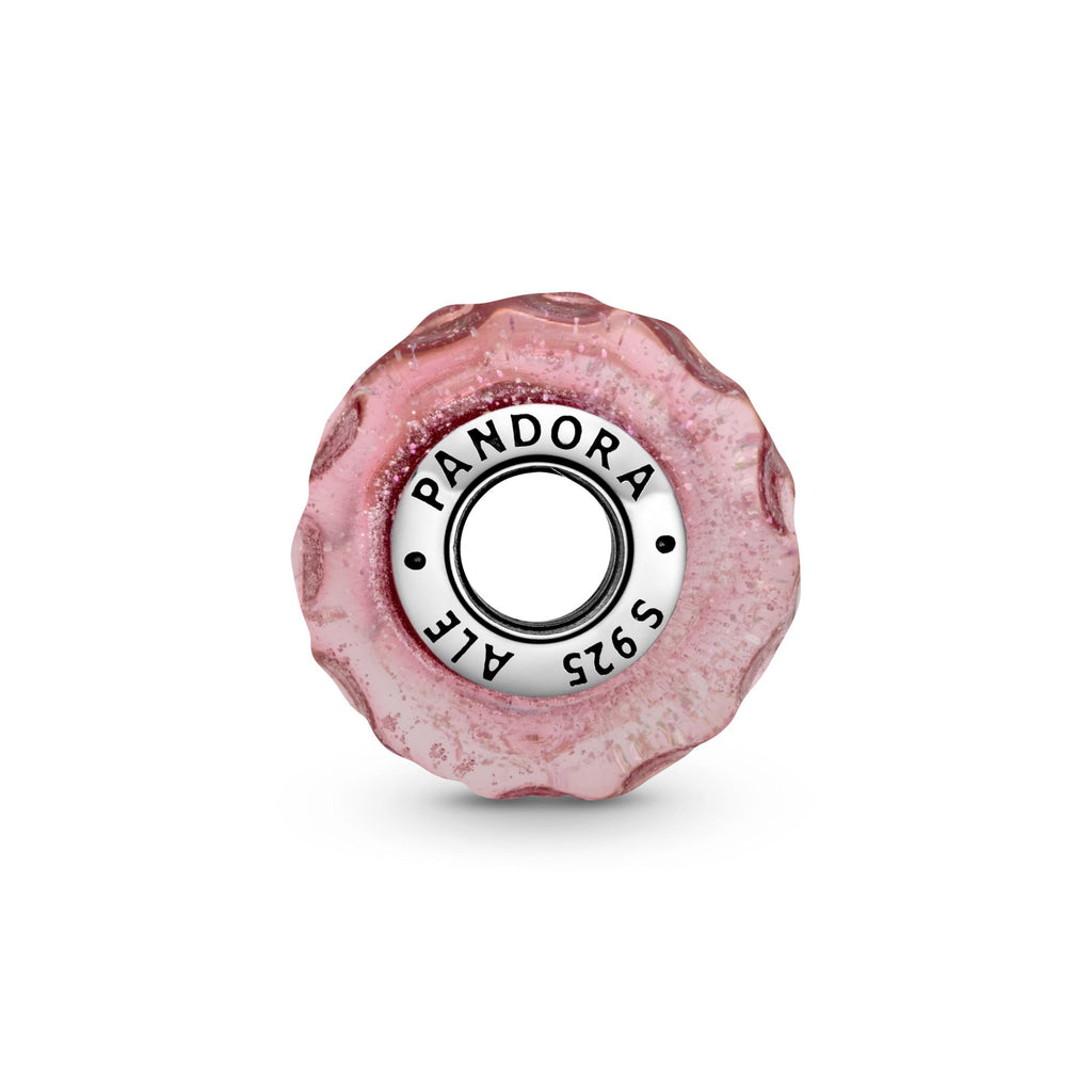 Pandora Moments Charm Verre de Murano Rose Ondulé Fantaisie 798872C00