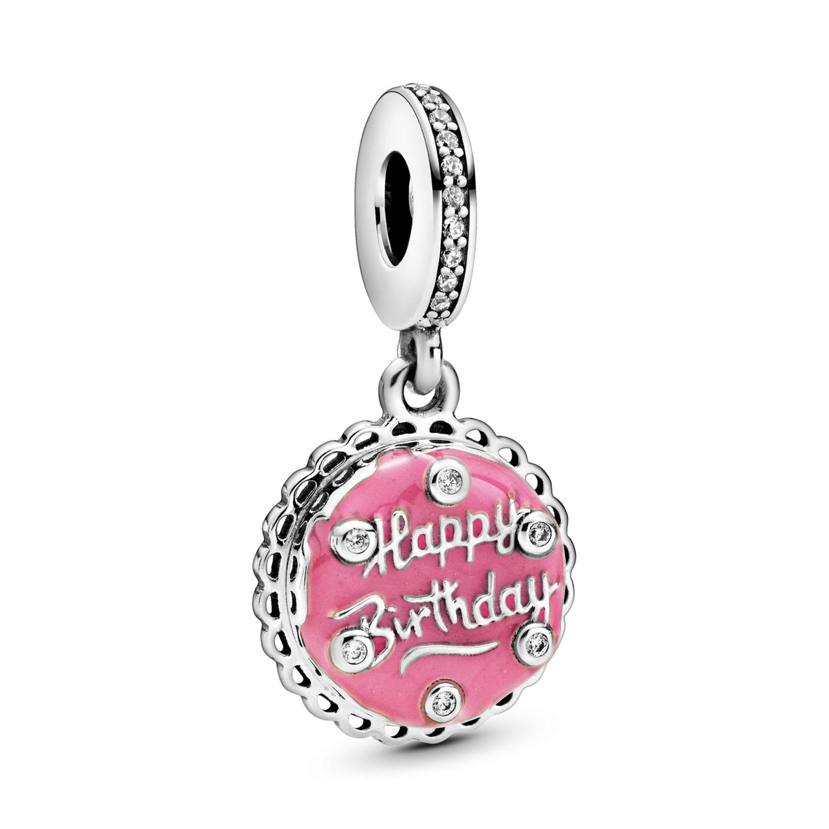 Pandora Moments Charm Pendant Gâteau d'Anniversaire Rose 798888C01