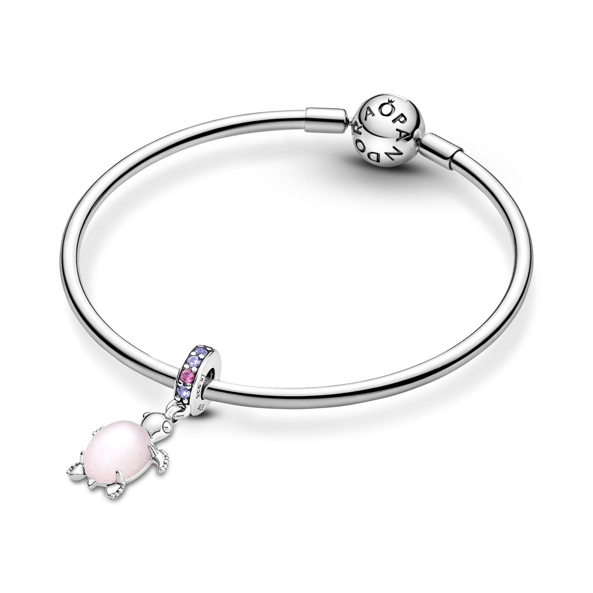 Pandora Moments Charm Pendant Tortue de Mer Rose en Verre de Murano 798939C02