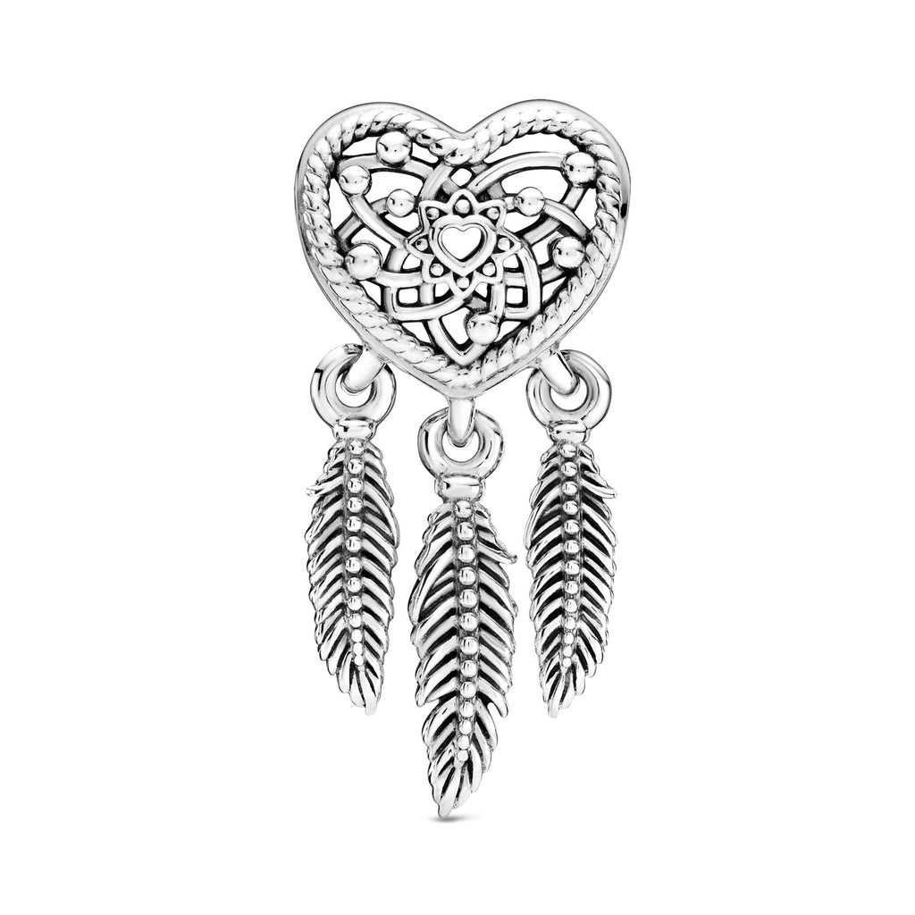 Pandora Moments Charm Attrape-Rêves Cœur Ajouré & Trio de Plumes 799107C00