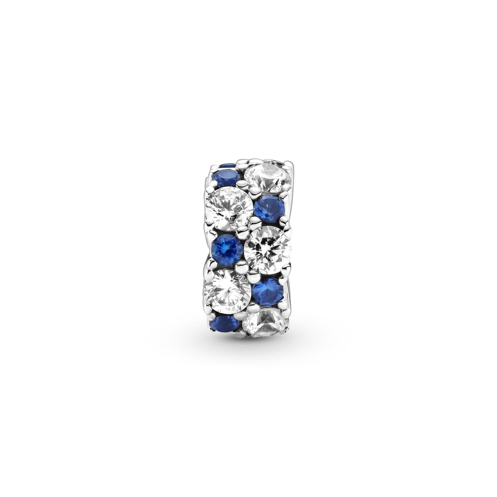 Pandora Moments Charm Clip Scintillant Incolore & Bleu 799171C01