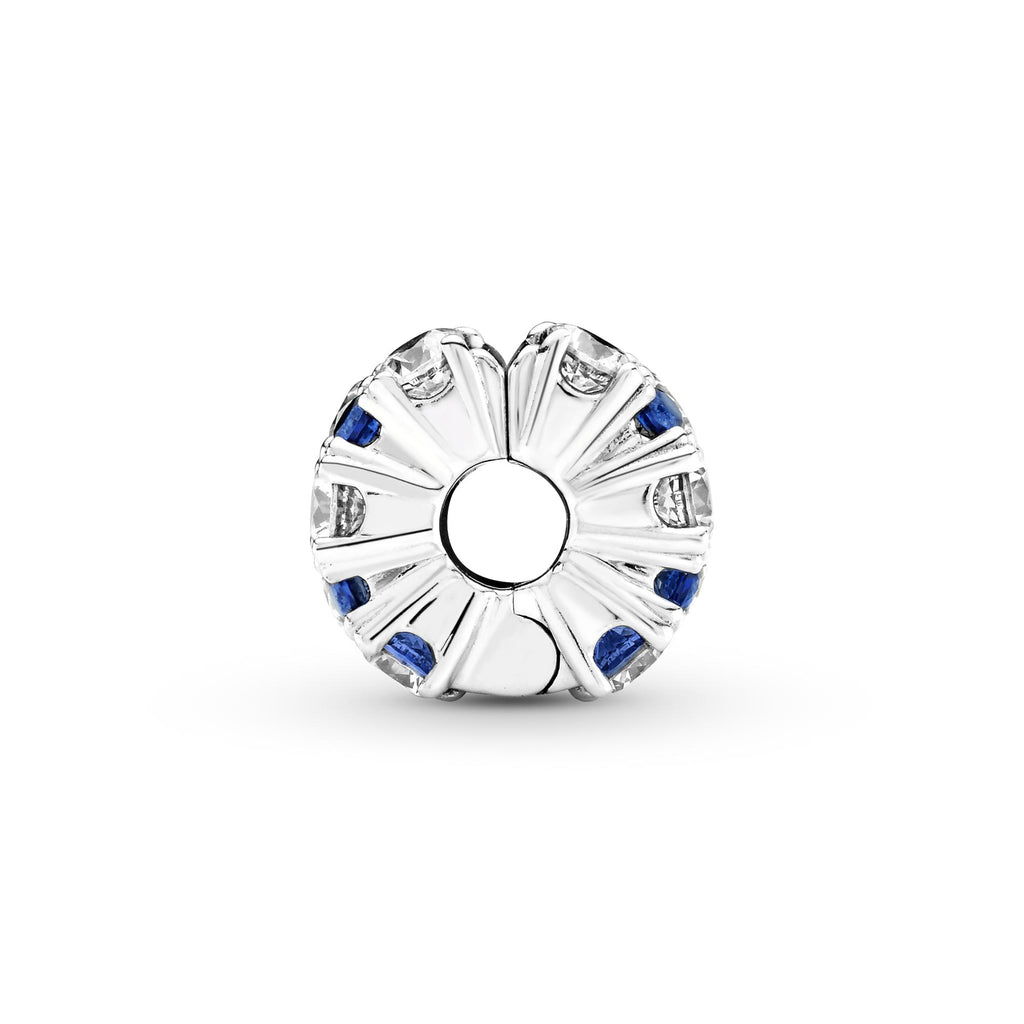 Pandora Moments Charm Clip Scintillant Incolore & Bleu 799171C01