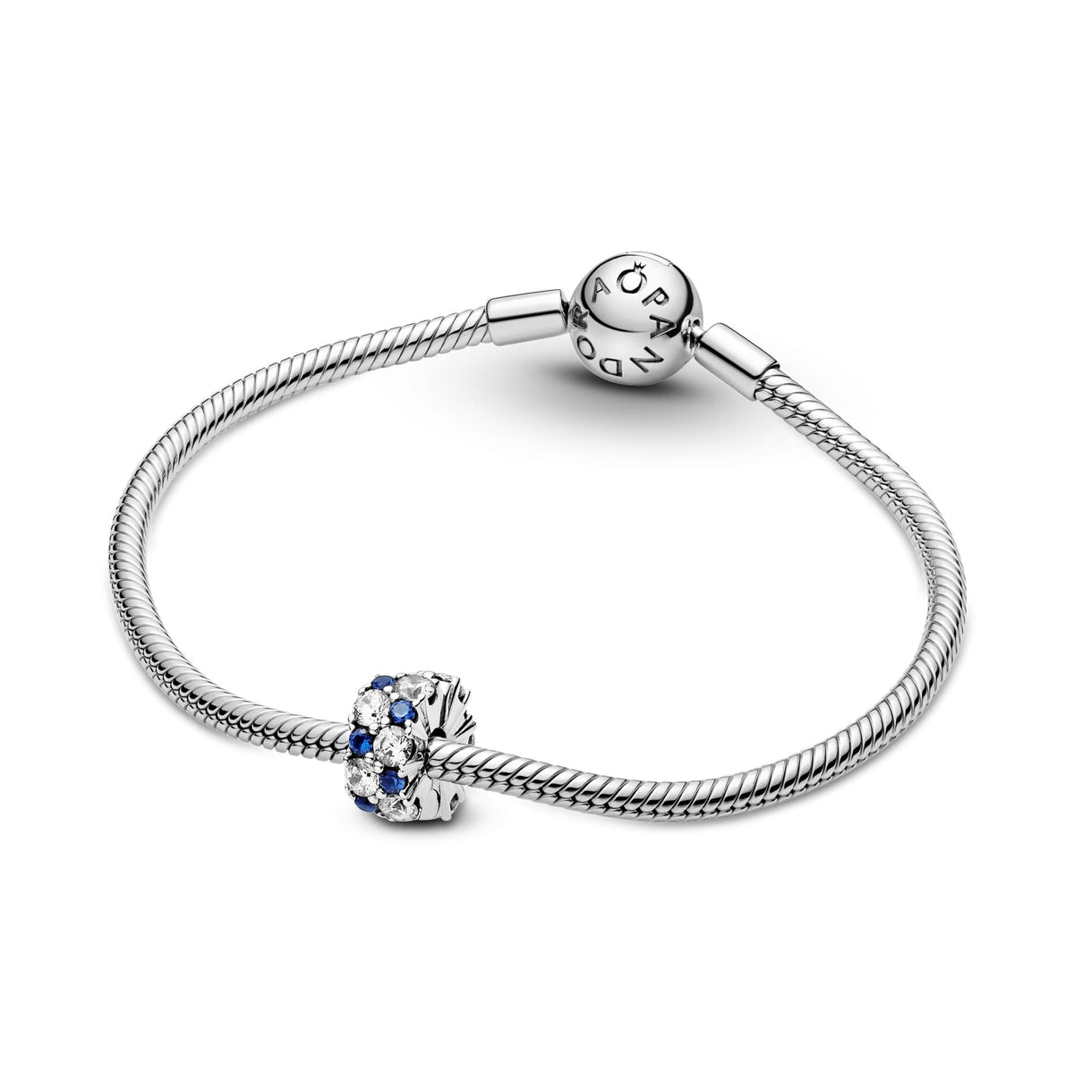 Pandora Moments Charm Clip Scintillant Incolore & Bleu 799171C01
