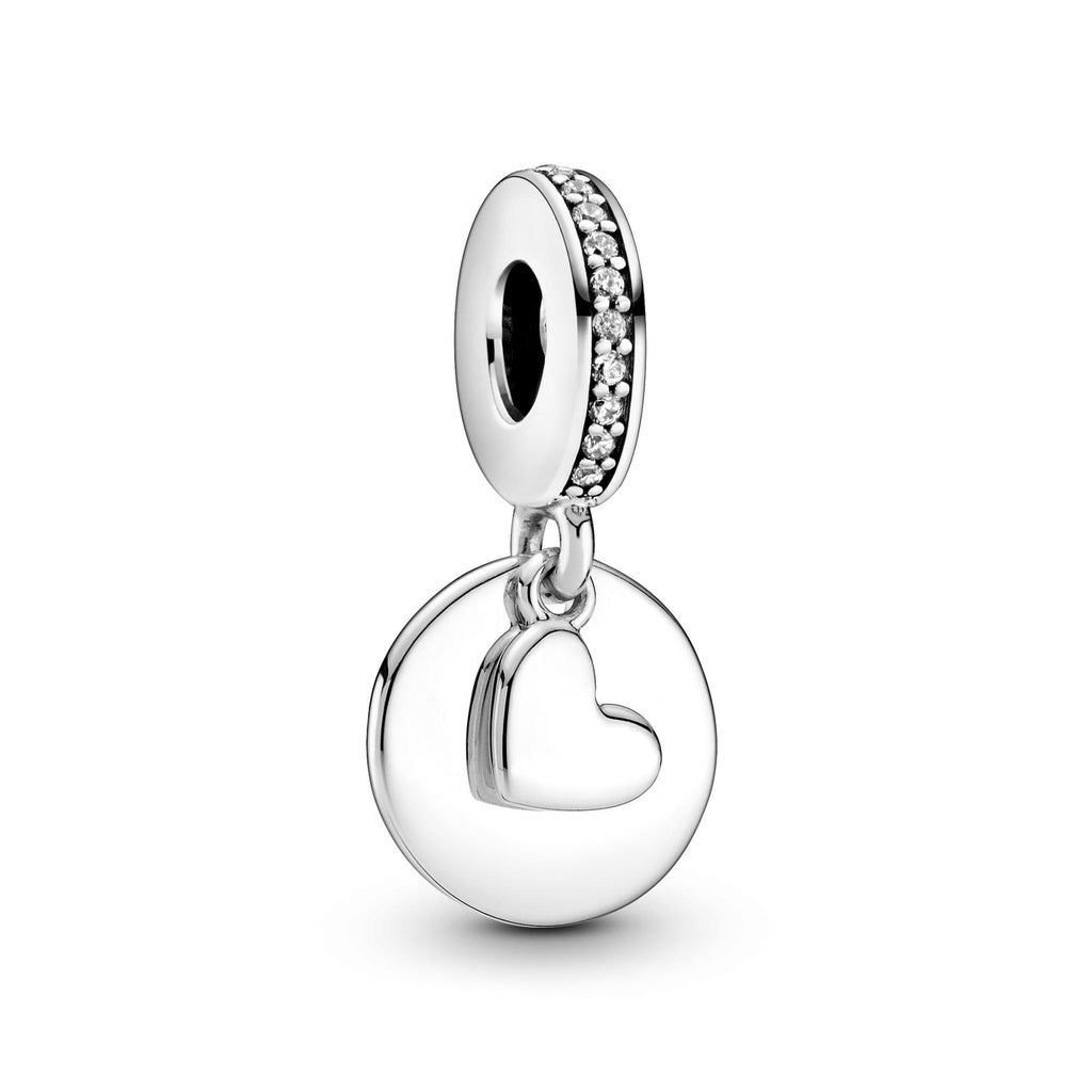 Pandora Moments Charm Pendant Disque Cœur Gravable 799212C01