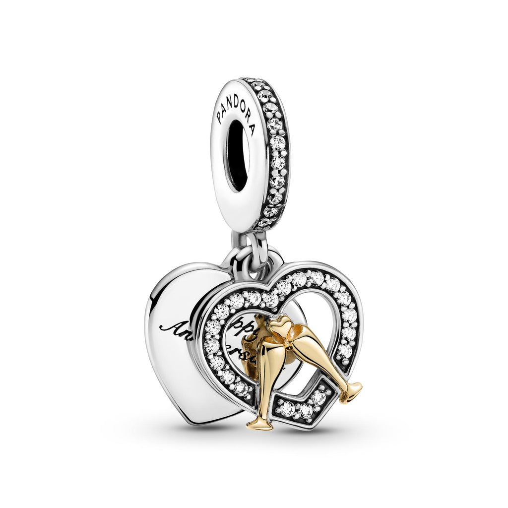 Pandora Moments Charm Pendant Joyeux Anniversaire Bicolore 799322C01