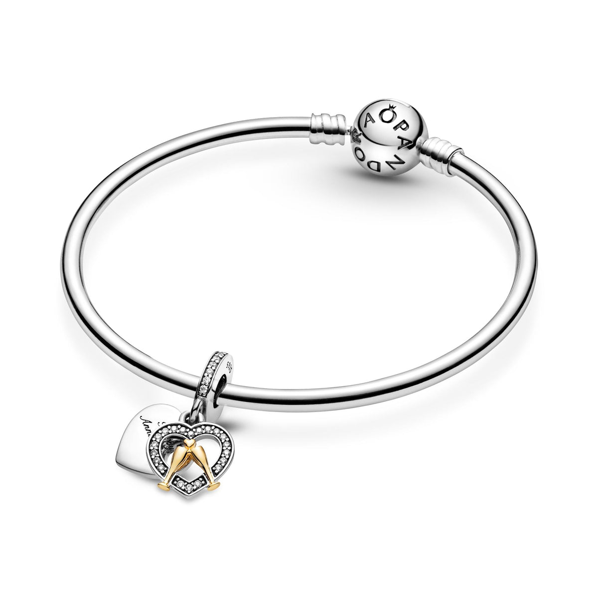 Pandora Moments Charm Pendant Joyeux Anniversaire Bicolore 799322C01