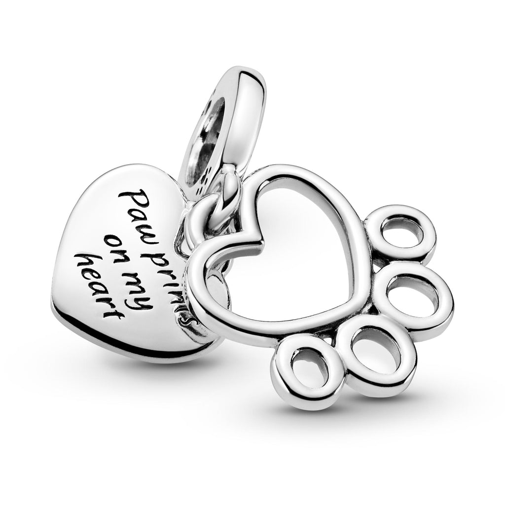 Pandora Moments Charm Pendant Cœurs & Empreinte de Pattes 799360C00