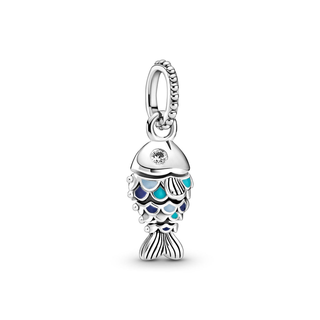 Pandora Moments Charm Pendant Poisson à Écailles Bleues 799428C01