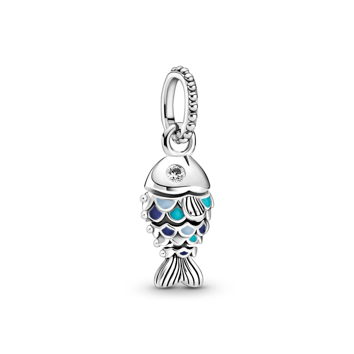 Pandora Moments Charm Pendant Poisson à Écailles Bleues 799428C01