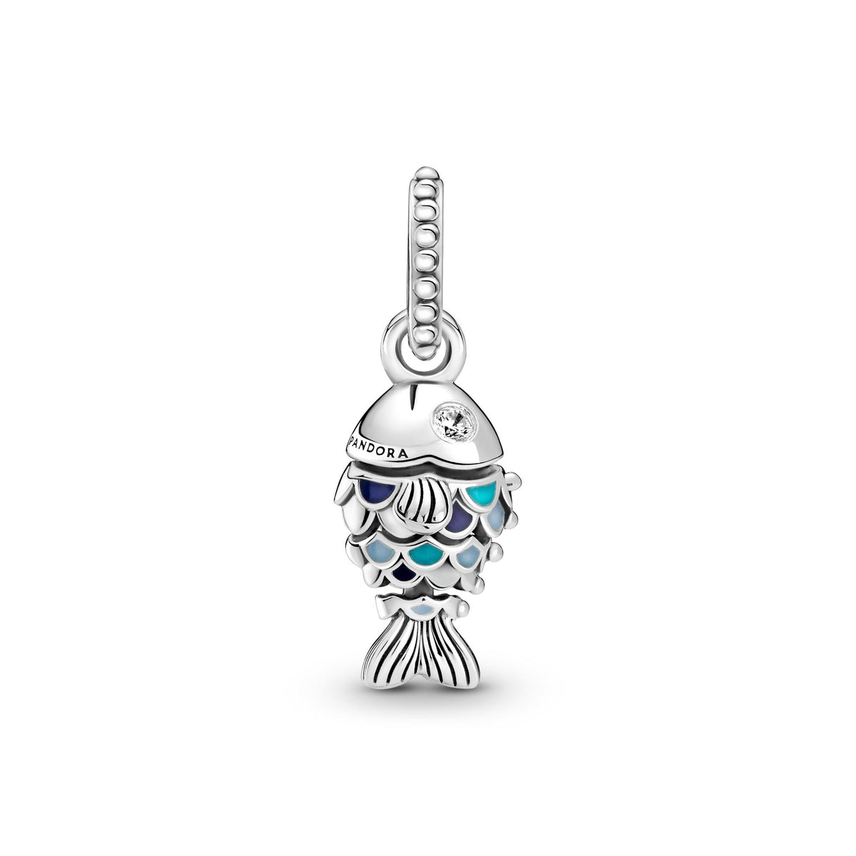 Pandora Moments Charm Pendant Poisson à Écailles Bleues 799428C01