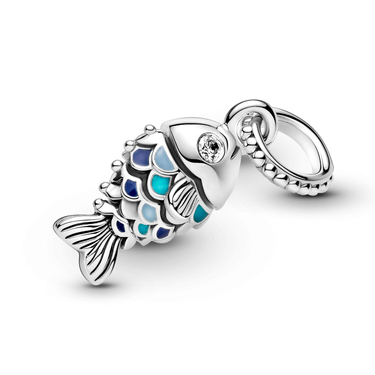 Pandora Moments Charm Pendant Poisson à Écailles Bleues 799428C01