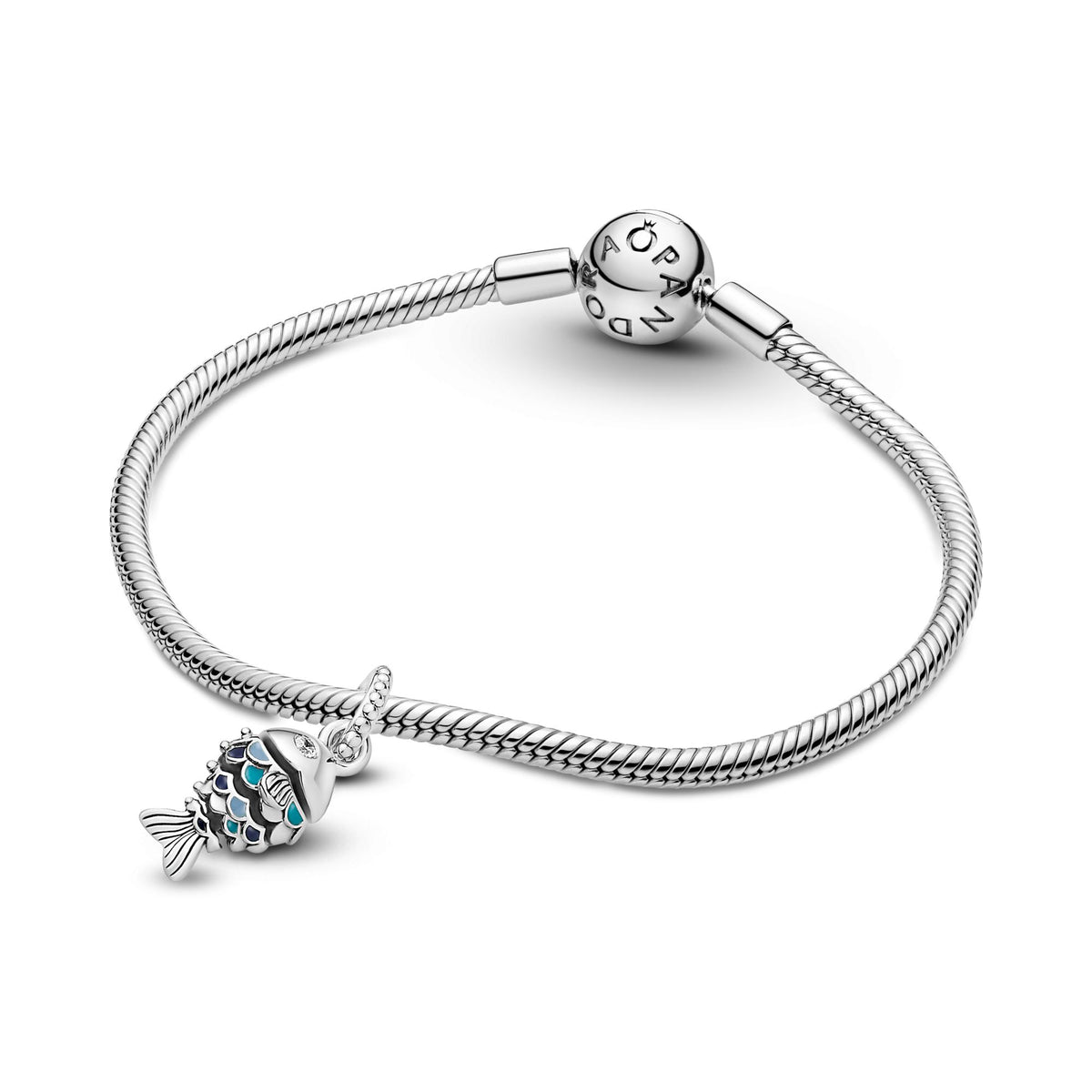 Pandora Moments Charm Pendant Poisson à Écailles Bleues 799428C01