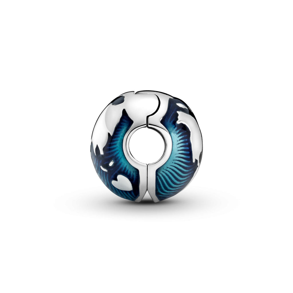 Pandora Moments Charm Clip Globe Bleu 799429C01