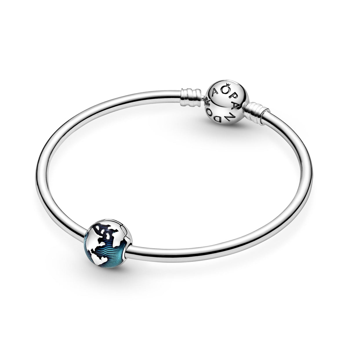 Pandora Moments Charm Clip Globe Bleu 799429C01