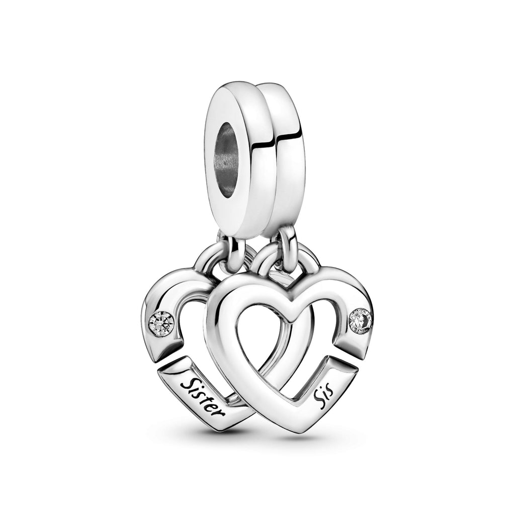 Pandora Moments Charm Pendant Séparable Cœurs de Sœurs Entrelacés 799538C01