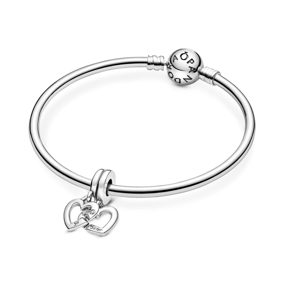 Pandora Moments Charm Pendant Séparable Cœurs de Sœurs Entrelacés 799538C01
