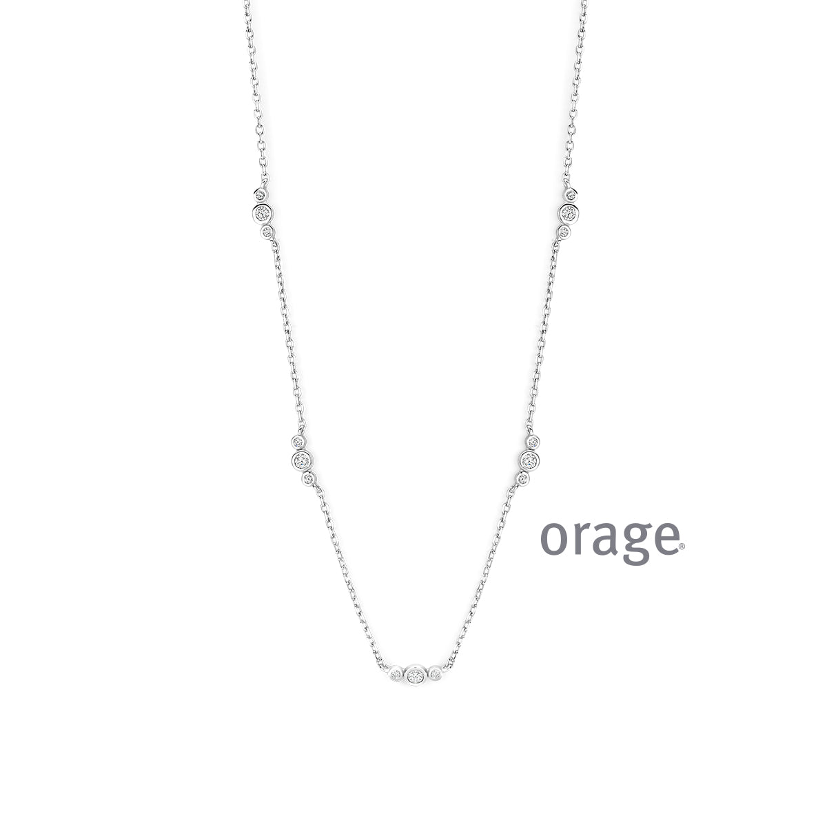Orage Collier argent rhodié diamants de synthèse 0,45 ct BC002