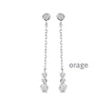Orage Boucles d'oreilles pendantes fines argent rhodié diamants de synthèse 0,30 ct BC003