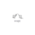 Orage Boucles d'oreilles solitaires argent rhodié diamants de synthèse 0,22 ct BC006