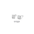Orage Boucles d'oreilles solitaires argent rhodié diamants de synthèse 0,50 ct BC007