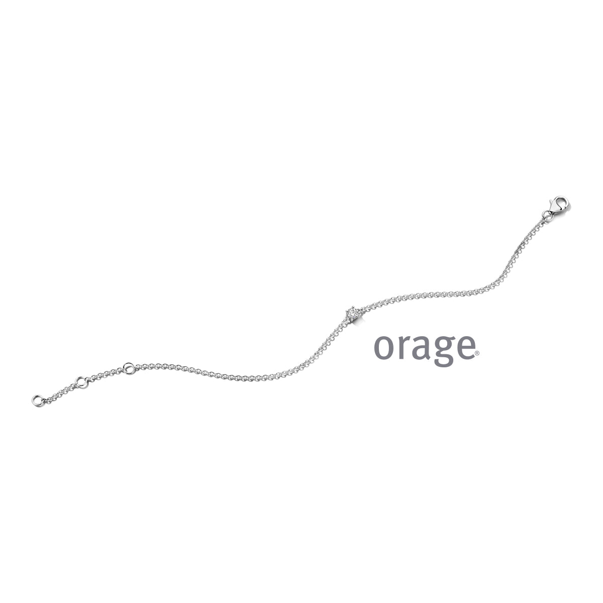 Orage Bracelet solitaire argent rhodié diamants de synthèse 0,16 ct BC008