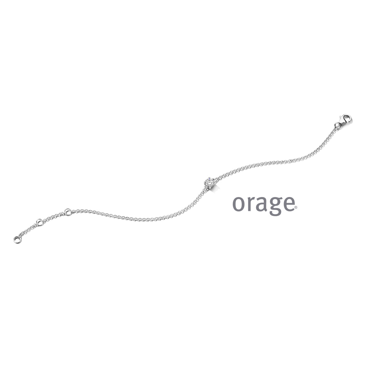 Orage Bracelet solitaire argent rhodié diamants de synthèse 0,35 ct BC009