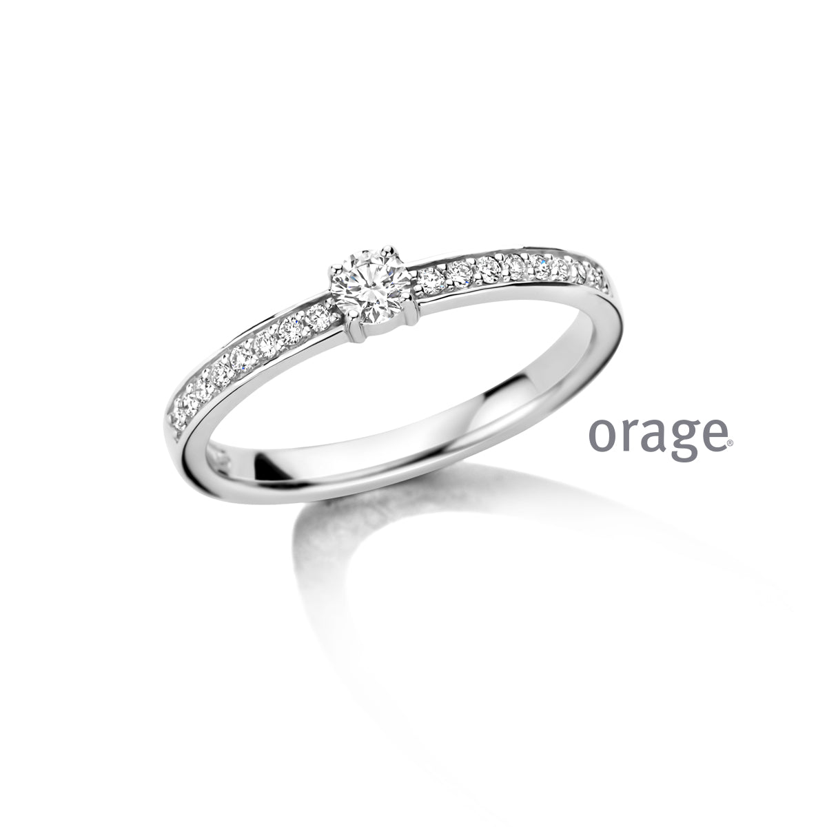 Orage Bague solitaire argent rhodié diamants de synthèse 0,30 ct BC013