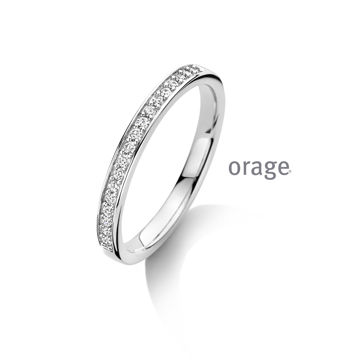 Orage Bague éternité argent rhodié diamants de synthèse 0,16 ct BC014