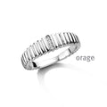 Orage Bague motif lignes argent rhodié diamants de synthèse 0,04 ct BC015