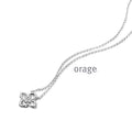 Orage Collier fleur argent rhodié diamants de synthèse 0,16 ct BC017