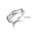 Orage Bague argent rhodié diamants de synthèse 0,02 ct BC019