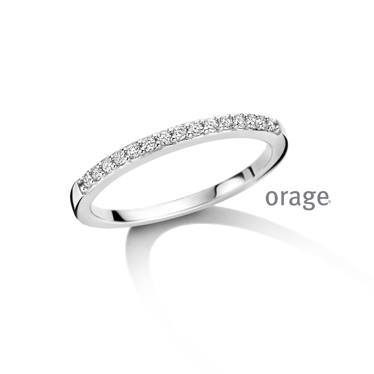 Orage Bague argent rhodié diamants de synthèse 0,15 ct BC021