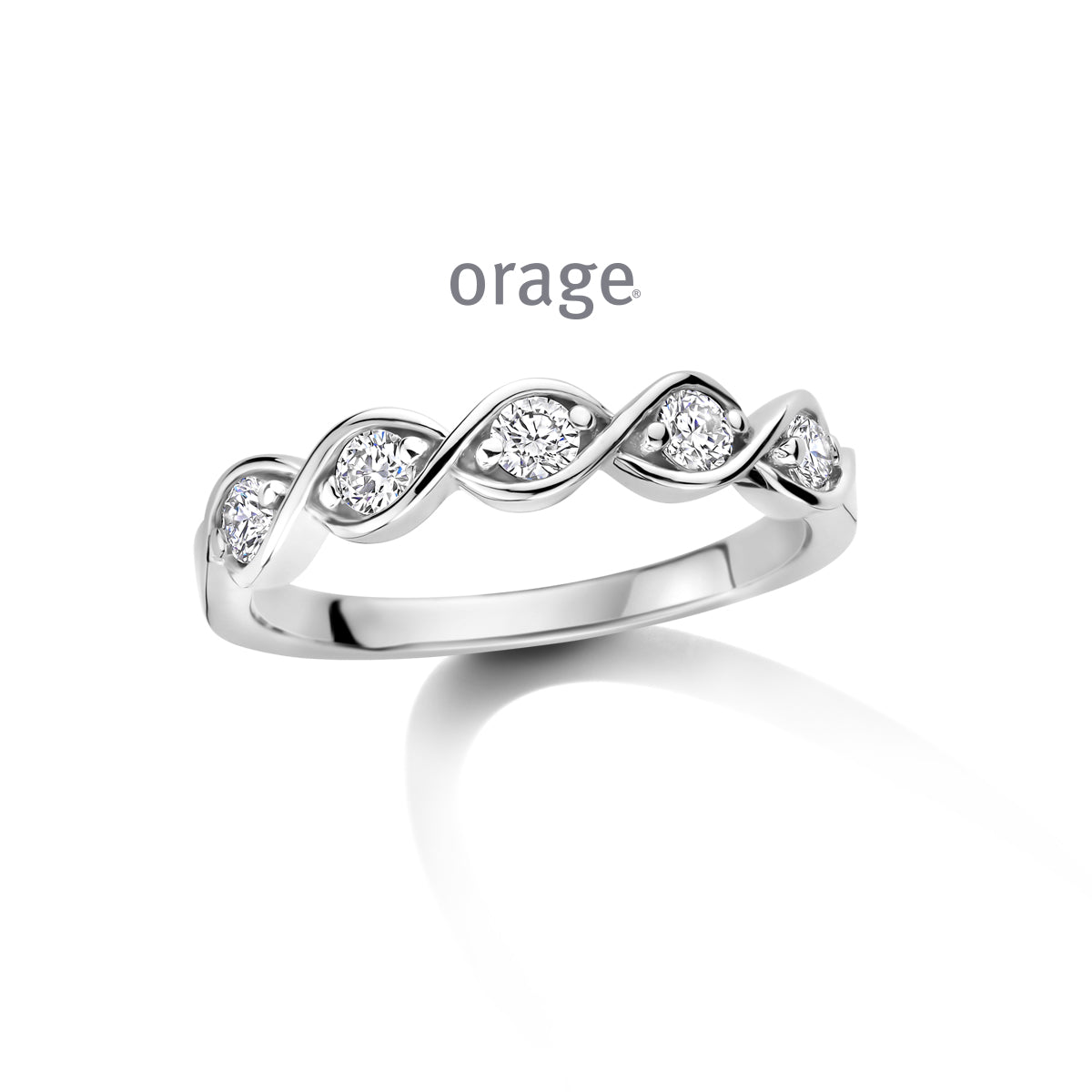 Orage Bague argent rhodié diamants de synthèse 0,31 ct BC022