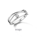 Orage Bague argent rhodié diamants de synthèse 0,07 ct BC023