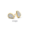 Orage Boucles d'oreilles organiques pavées plaqué or zircons BC025