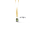 Orage Collier plaqué or zircons verts BC033
