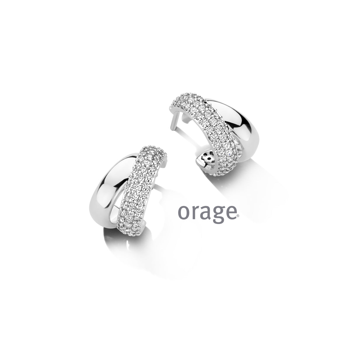 Orage Créoles argent rhodié zircons BC039